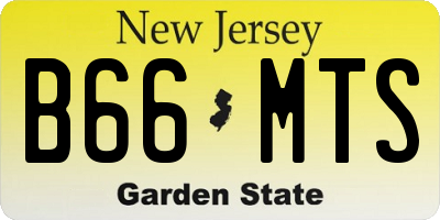 NJ license plate B66MTS