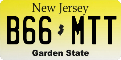NJ license plate B66MTT