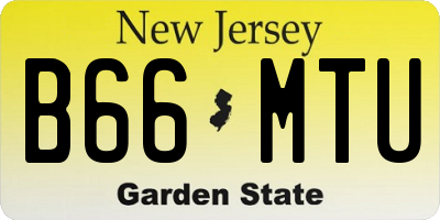 NJ license plate B66MTU