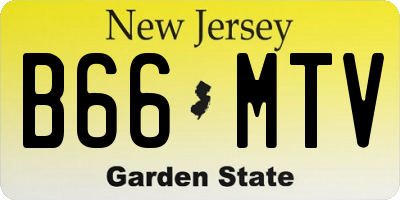 NJ license plate B66MTV