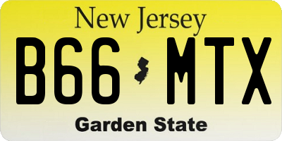 NJ license plate B66MTX