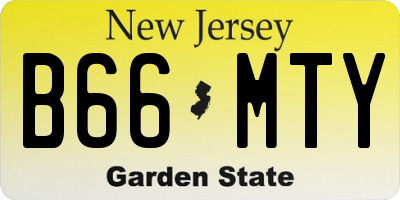 NJ license plate B66MTY