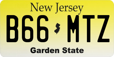 NJ license plate B66MTZ