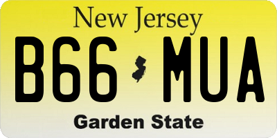 NJ license plate B66MUA