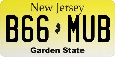 NJ license plate B66MUB