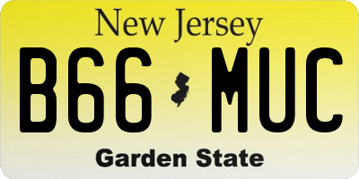 NJ license plate B66MUC