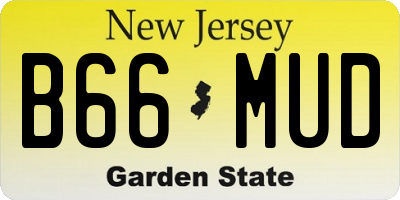 NJ license plate B66MUD