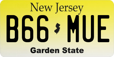 NJ license plate B66MUE