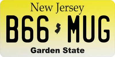NJ license plate B66MUG