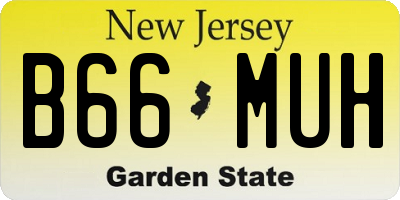 NJ license plate B66MUH