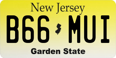 NJ license plate B66MUI