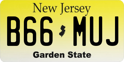 NJ license plate B66MUJ