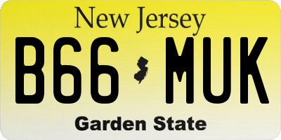 NJ license plate B66MUK