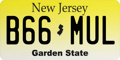 NJ license plate B66MUL