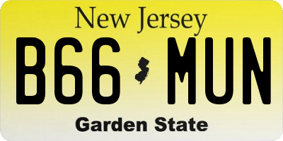 NJ license plate B66MUN