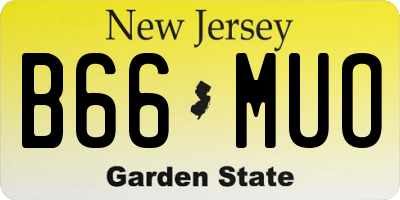 NJ license plate B66MUO