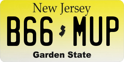 NJ license plate B66MUP