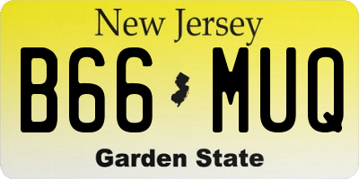 NJ license plate B66MUQ