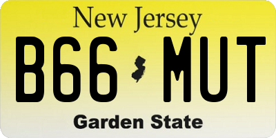 NJ license plate B66MUT