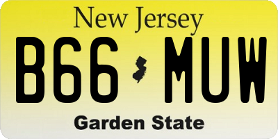 NJ license plate B66MUW
