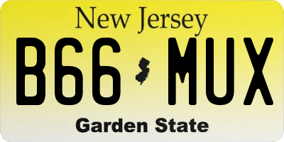 NJ license plate B66MUX