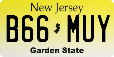 NJ license plate B66MUY