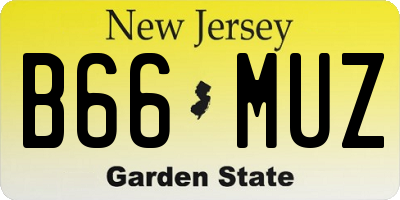 NJ license plate B66MUZ