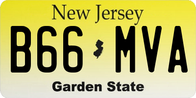 NJ license plate B66MVA