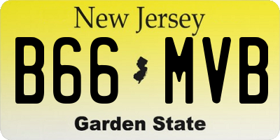 NJ license plate B66MVB
