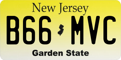 NJ license plate B66MVC