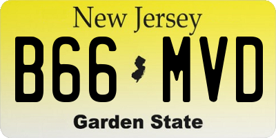 NJ license plate B66MVD