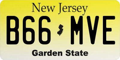 NJ license plate B66MVE