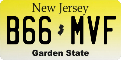 NJ license plate B66MVF
