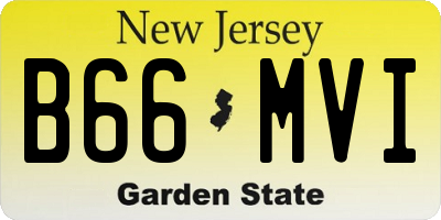 NJ license plate B66MVI