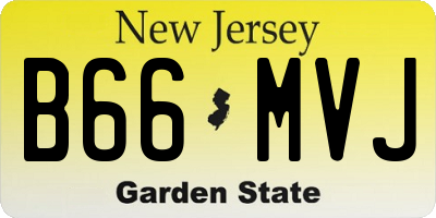 NJ license plate B66MVJ