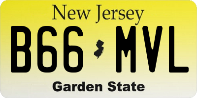 NJ license plate B66MVL