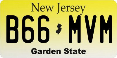 NJ license plate B66MVM