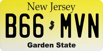 NJ license plate B66MVN