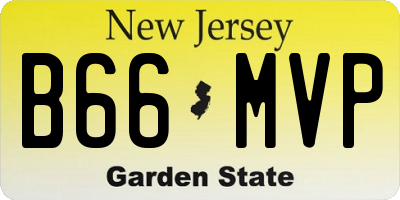 NJ license plate B66MVP