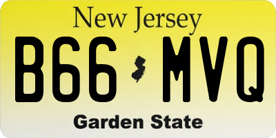 NJ license plate B66MVQ
