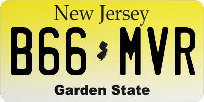 NJ license plate B66MVR