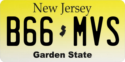 NJ license plate B66MVS