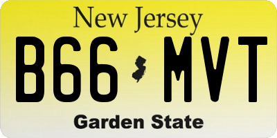 NJ license plate B66MVT