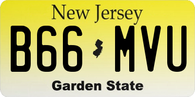 NJ license plate B66MVU