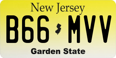 NJ license plate B66MVV