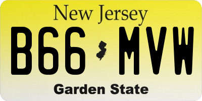 NJ license plate B66MVW