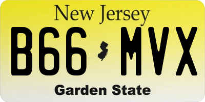 NJ license plate B66MVX