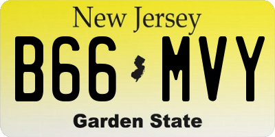 NJ license plate B66MVY