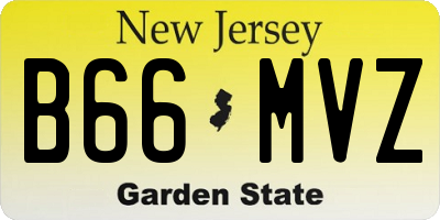 NJ license plate B66MVZ