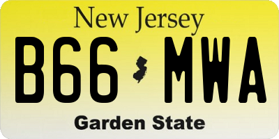 NJ license plate B66MWA